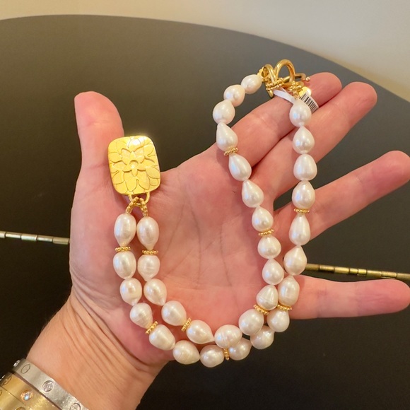 NWT Luxury Summer Authentic Julie Vos Pearl Iridescent Chalcedony Blue Necklace - Picture 13 of 17